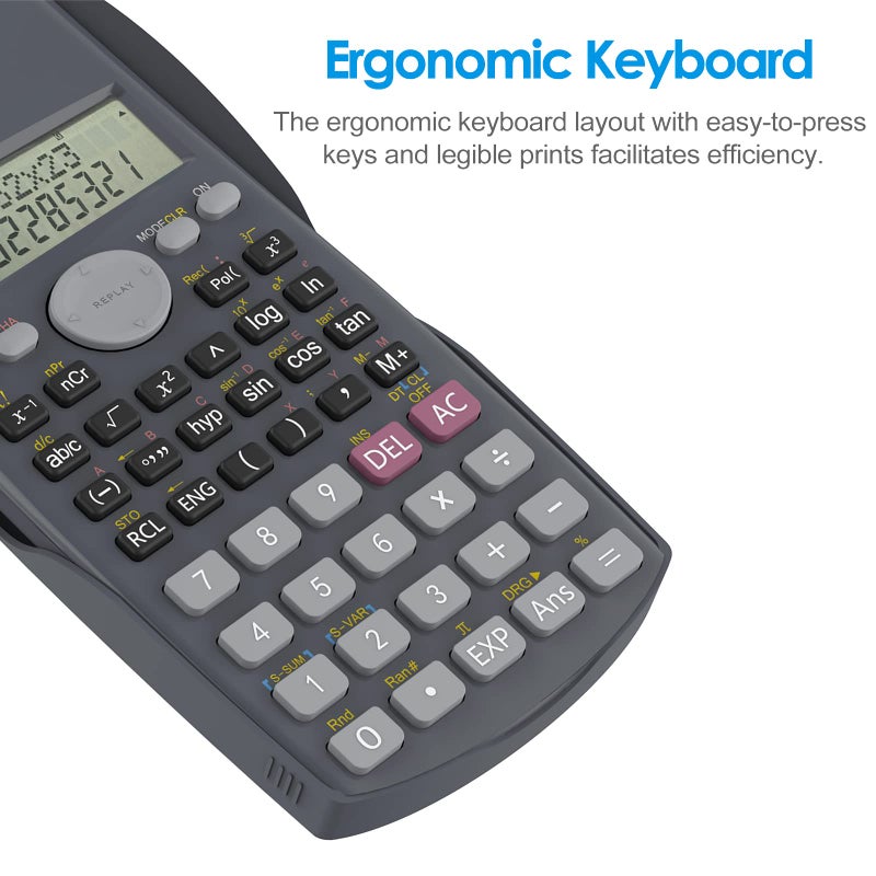 Helect 2-Line Engineering Scientific Calculator, Suitable for School and Business (Black) - Image 3